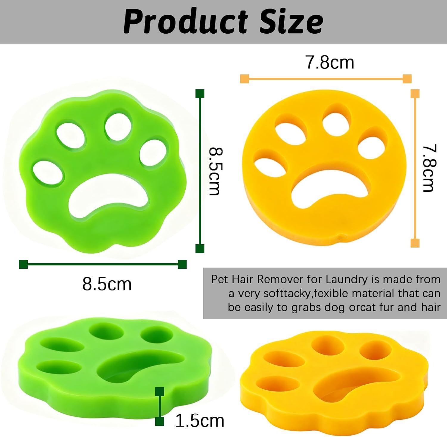 4PCS Pet Hair Remover for Washing Machine,